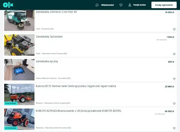 Używane maszyny komunalne